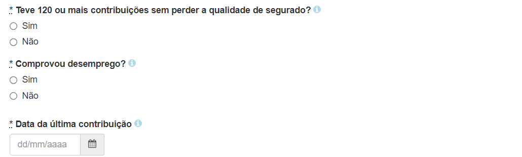 Calculadora de Qualidade de Segurado Contribuinte obrigatório que parou de contribuir