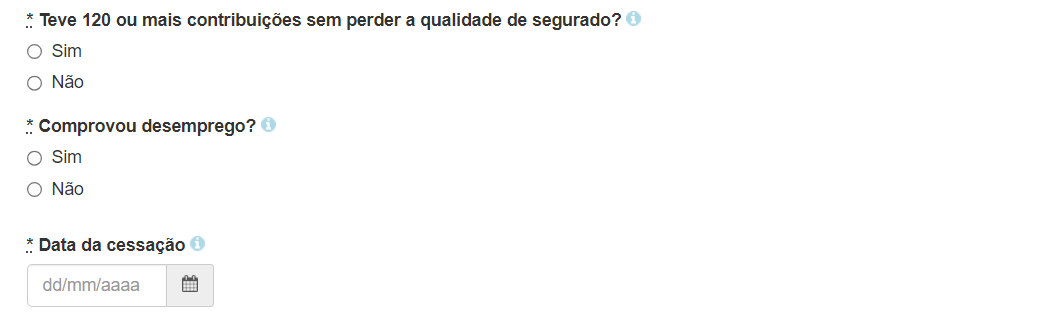 Calculadora de Qualidade de Segurado Benefício cessado